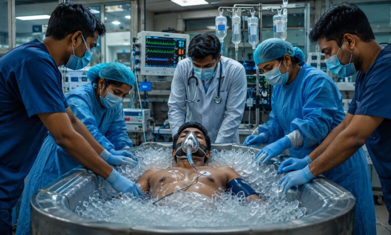 रैपिड कूलिंग कर ICU में भर्ती
