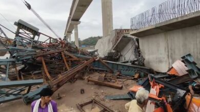 Construction bridge collapse