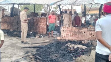 भीषण आग ने एक किसान परिवार की पूरी गृहस्थी जलाई