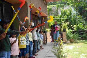 Rani Rampal visiting children