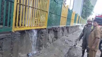 डिवाइडर गिरने से हड़कंप