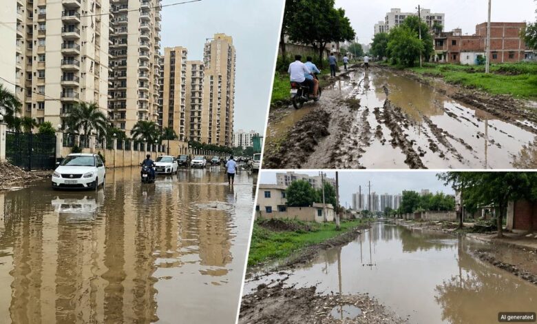 सड़कों पर जलभराव