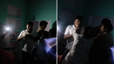आधी रात पहुंची पत्नी