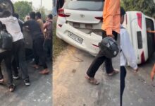 ऑडी पलटने का वीडियो वायरल