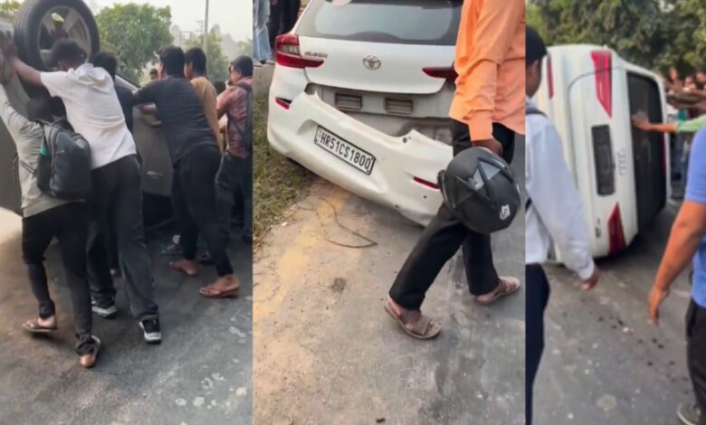 ऑडी पलटने का वीडियो वायरल