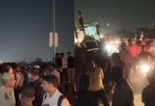 हादसे के बाद ग्रामीणों का हंगामा