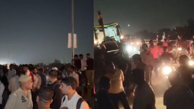 हादसे के बाद ग्रामीणों का हंगामा