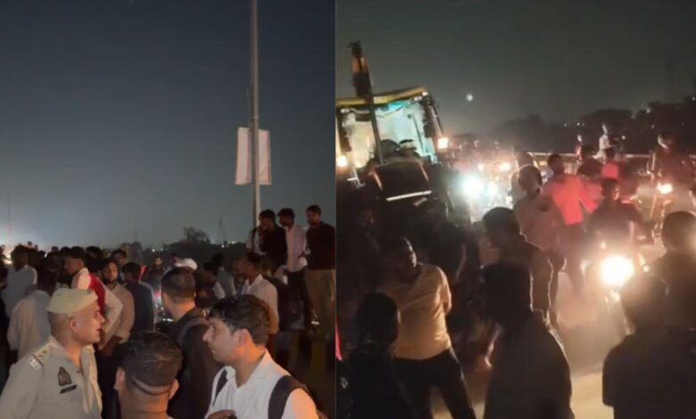 हादसे के बाद ग्रामीणों का हंगामा