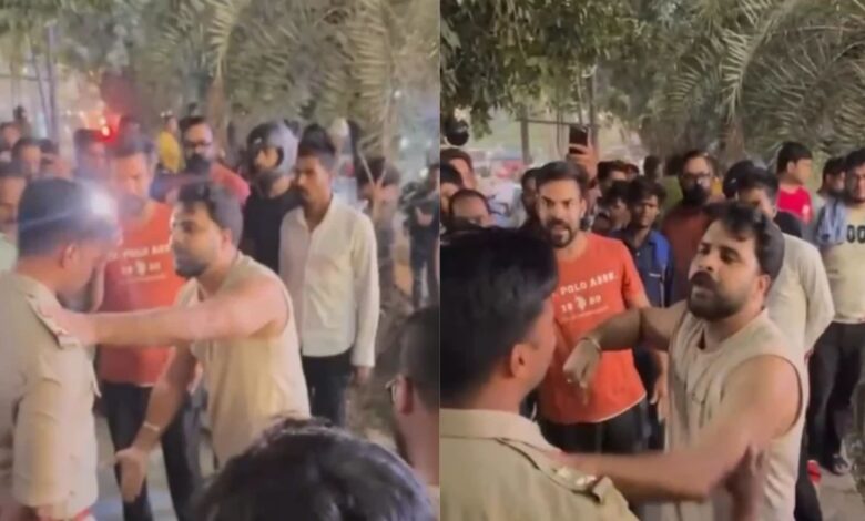 दरोगा से धक्का-मुक्की