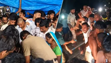 बीच पानी में पलटी नाव