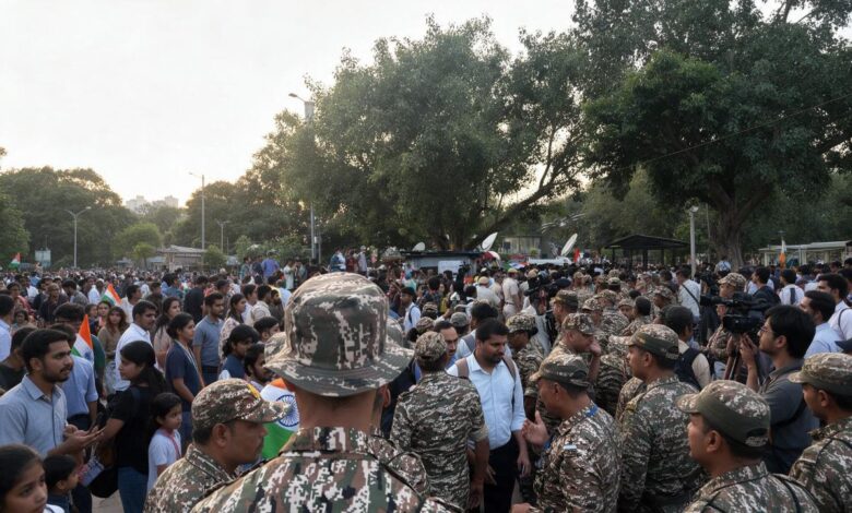 चेतावनी के बाद भी जुटे प्रदर्शनकारी
