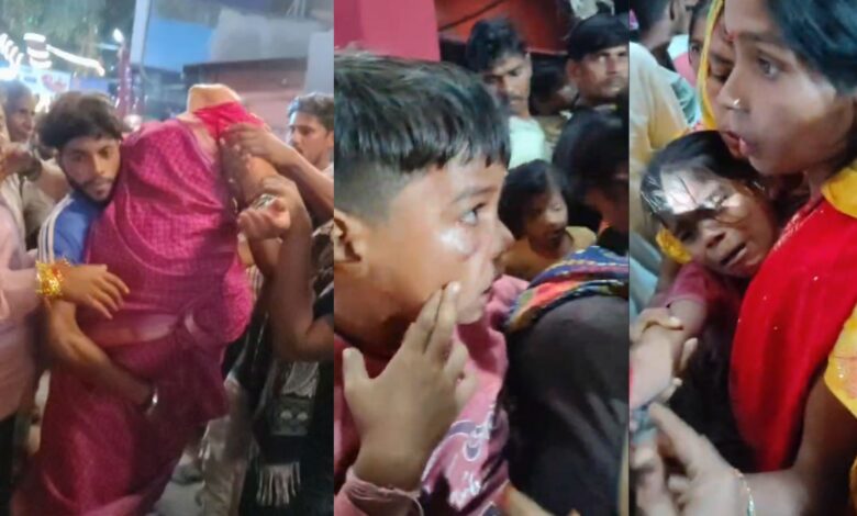 सांड के घुसते ही मची भगदड़